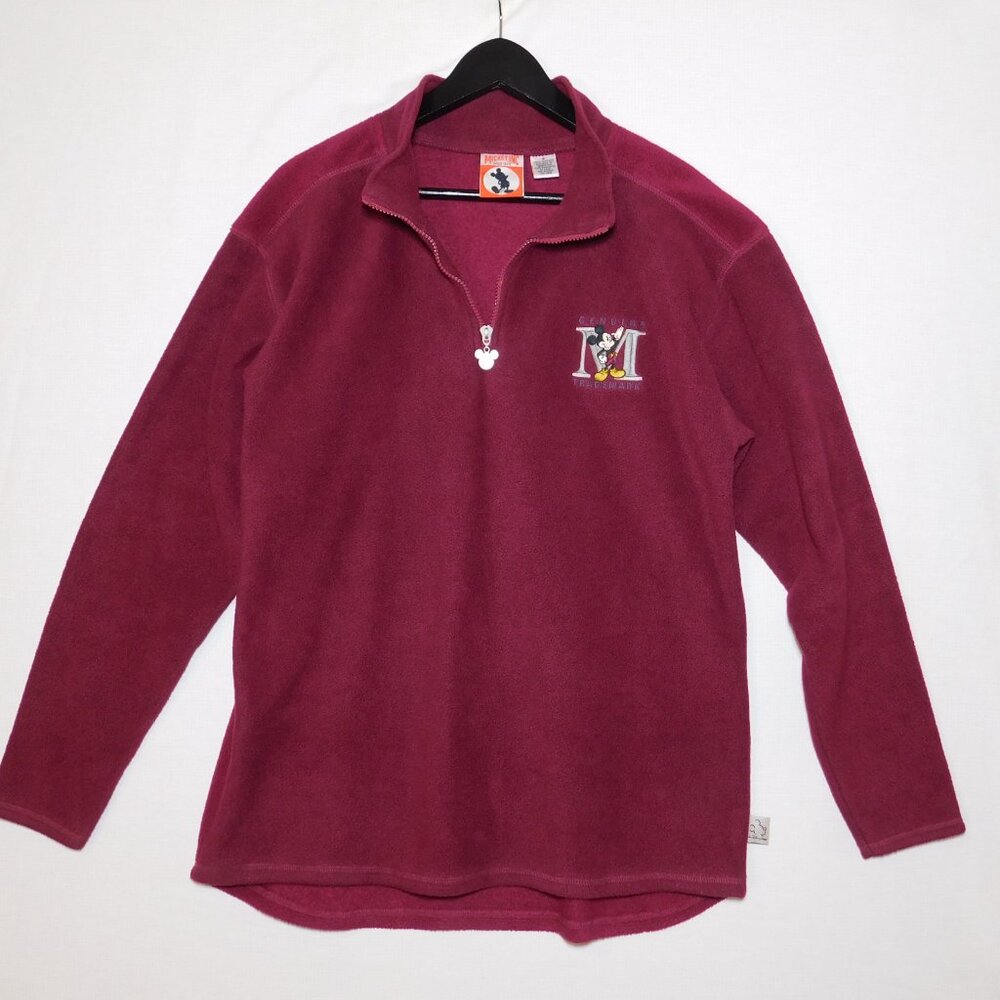 Vintage 1990s MICKEY INC. Disney World Quarter Zip Pullover Fleece Jacket Mens S